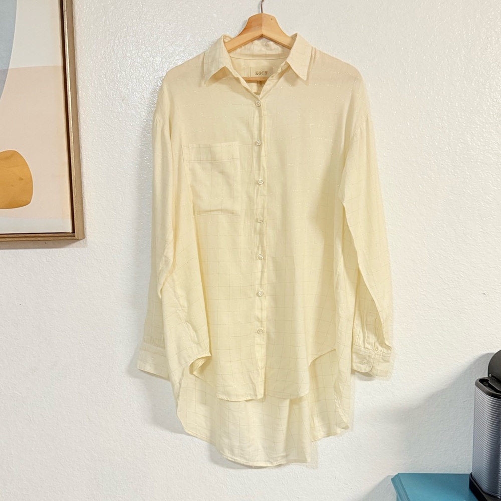 Koch Cream button down shirt oversized size XS